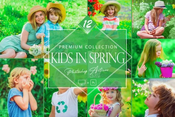 Download 12 Kids in Spring Photoshop Actions - Premium Resources